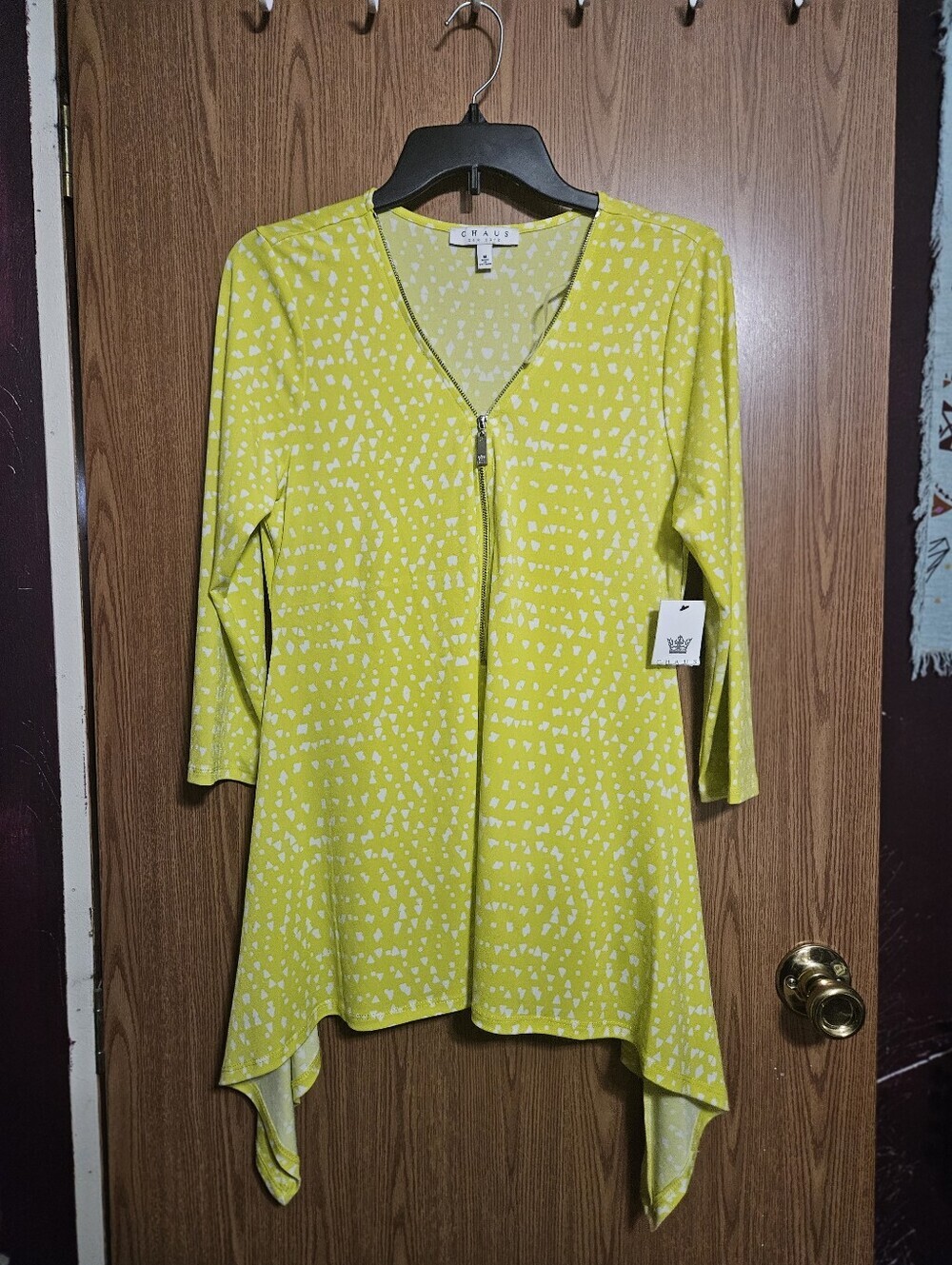 Chaus Sharkbite Knit Tunic Top Tropic Lime Color New Size Medium!